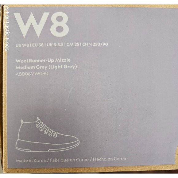Allbirds Merino Wool Runner-Up Mizzle Sneakers W8 Medium Grey New - Picture 9 of 10